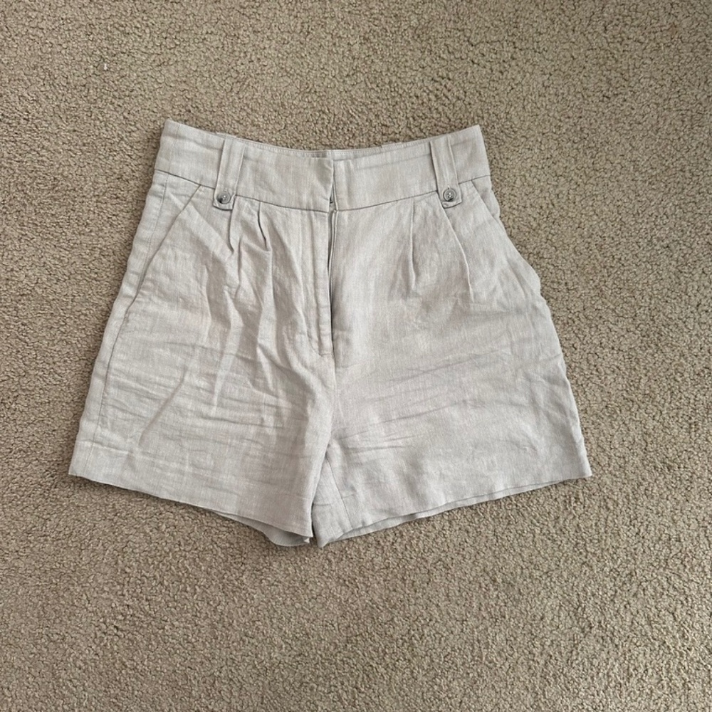 h&m tailored linen shorts